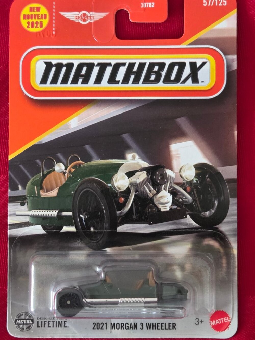 2024 MATCHBOX, 2021 MORGAN 3 WHEELER, MINT IN THE PACKAGE!!!